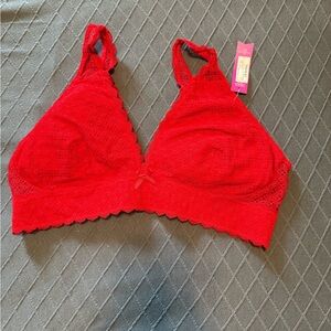 Ambrielle Red Lace Trim Bra Intimates & Sleepwear